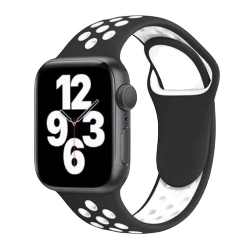 سوار ساعة آبل سيليكون مخرم, فاخر - متوافق مع Apple...