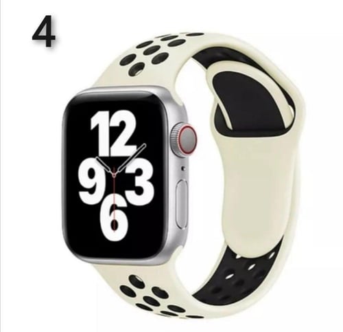 سوار ساعة آبل سيليكون مخرم, فاخر - متوافق مع Apple...