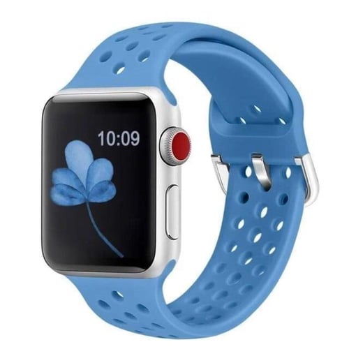 سوار ساعة آبل سيليكون – مخرم ، أنيق، متوافق مع App...