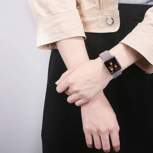 سوار ساعة آبل قماش نايلون ,أنيق متوافق مع Apple Wa...