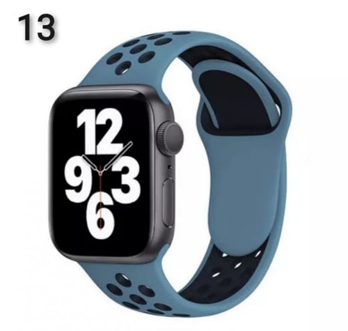 سوار ساعة آبل سيليكون مخرم, فاخر - متوافق مع Apple...