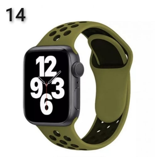 سوار ساعة آبل سيليكون مخرم, فاخر - متوافق مع Apple...