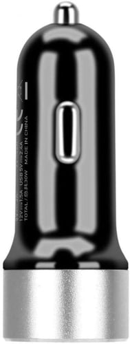 موماكس شاحن سيارة 30 واط مخرجين USB لون اسود