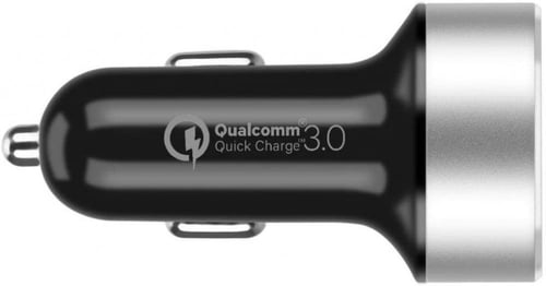 موماكس شاحن سيارة 30 واط مخرجين USB لون اسود