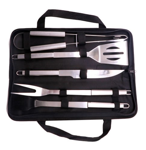 شنطة طقم ادوات شوي سكين ملاعق وشوكة فاخرة