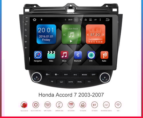 شاشة هوندا اكورد مع ازرار تحكم المكيف 2002-2006