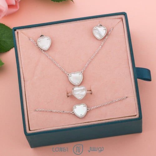 طقم فضة ناعم عيار 925