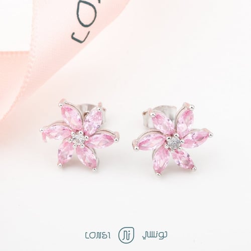 حلق تصميم ناعم فضة عيار 925