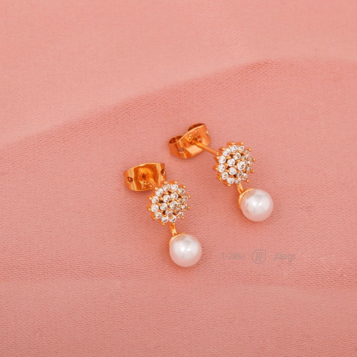 حلق زركون مطلي مميز