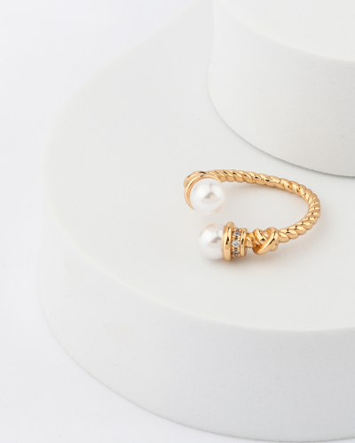 خاتم مطلي تصميم لؤلؤ