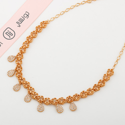 سلسال زركون مطلي تصميم ألماس