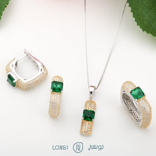 طقم فضة ناعم عيار 925