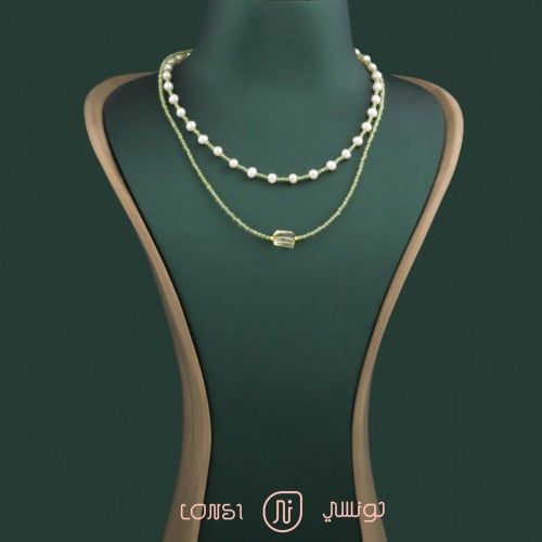 عقد لؤلؤ فضة عيار 925