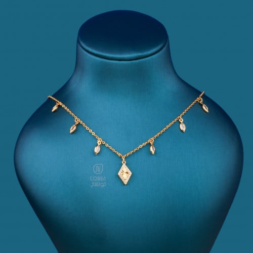 سلسال زركون ذهبي مطلي