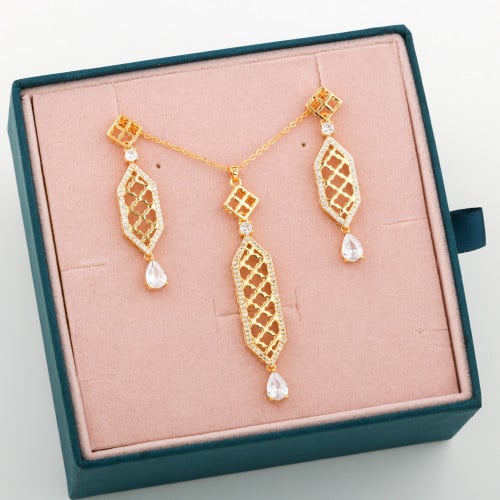 طقم مطلي زركون ناعم