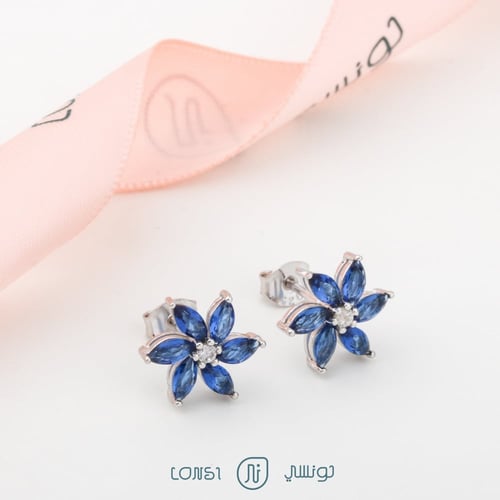 حلق تصميم ناعم فضة عيار 925