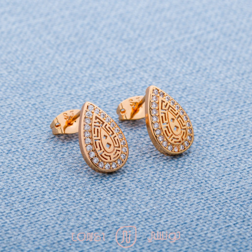 حلق زركون مطلي ناعم