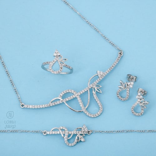 طقم زركون مطلي رائع