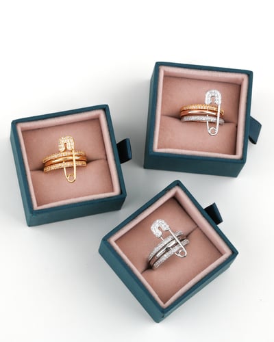 خاتم زركون تصميم مشبك ( الهبه )