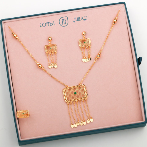 طقم مطلي تصميم ذهب 17