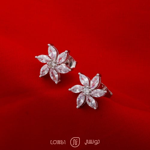 حلق تصميم ناعم فضة عيار 925