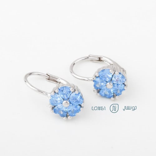 حلق ملون فضة عيار 925