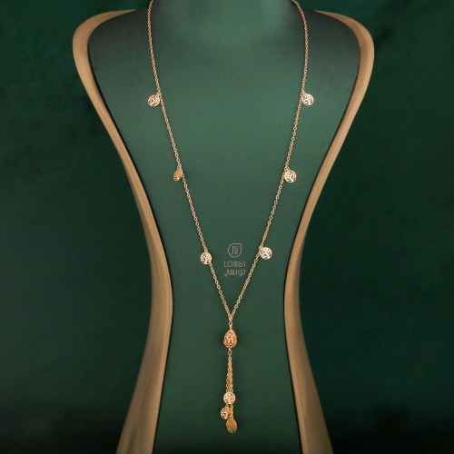 سلسال طويل تصميم ذهب