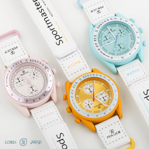 ساعة جلد تصميم اوميغا سواتش