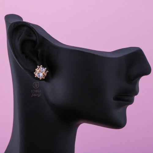 حلق زركون مطلي ناعم