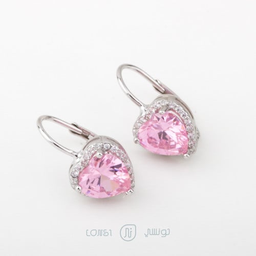 حلق ملون فضة عيار 925 -12