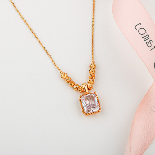 سلسال زركون ذهبي مطلي