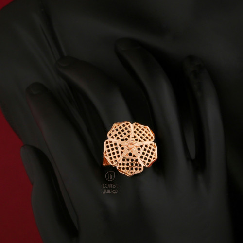 خاتم مطلي تصميم وردة