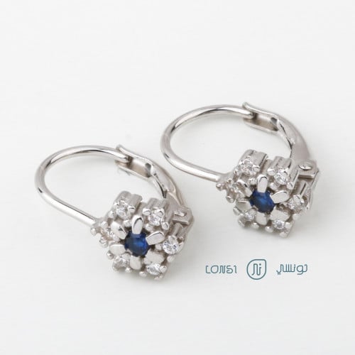 حلق ملون فضة عيار 925 - 24