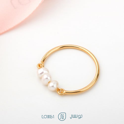 خاتم فضة ذهبي عيار 925