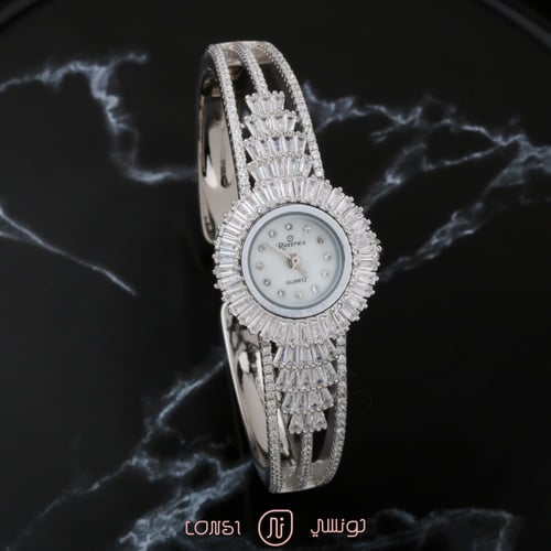 ساعة نسائية مصاغة من الفضة عيار 925