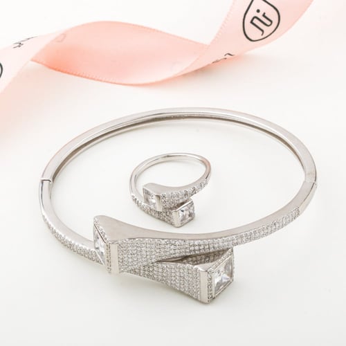 اسوارة وخاتم فاخرة فضة عيار 925