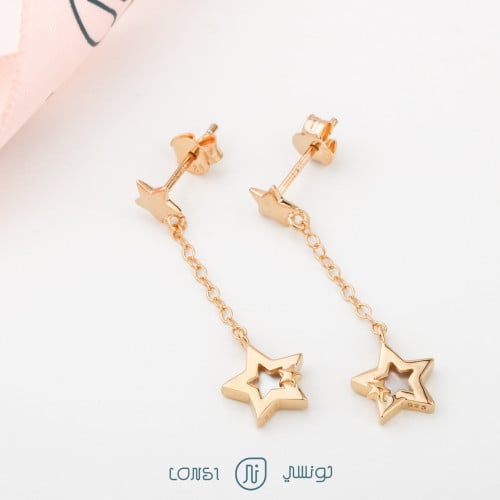 حلق ذهبي فضة عيار 925