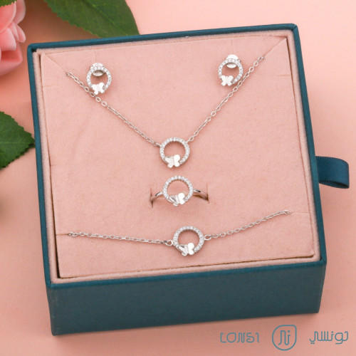 طقم فضة ناعم عيار 925