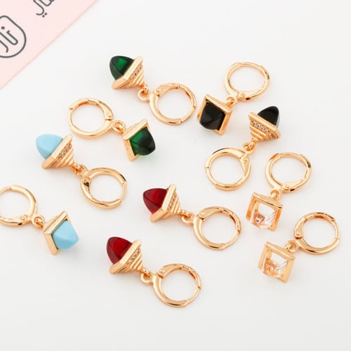 حلق زركون مميز مطلي