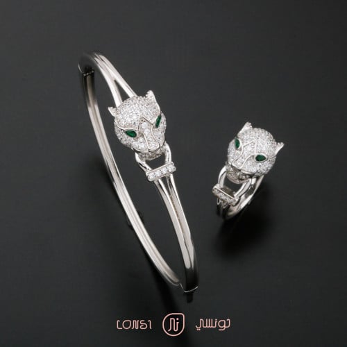 اسوارة وخاتم فاخرة فضة عيار 925