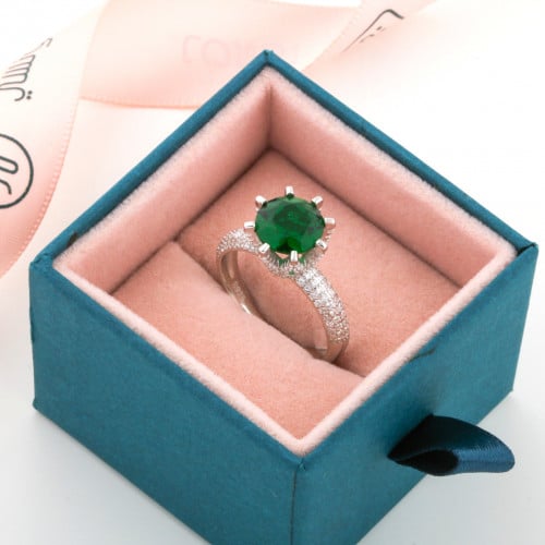 خاتم اخضر فضة عيار 925