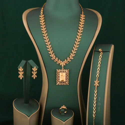 طقم مطلي سبيكة غصن الزيتون