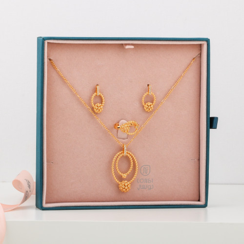 طقم مطلي زركون لازوردي