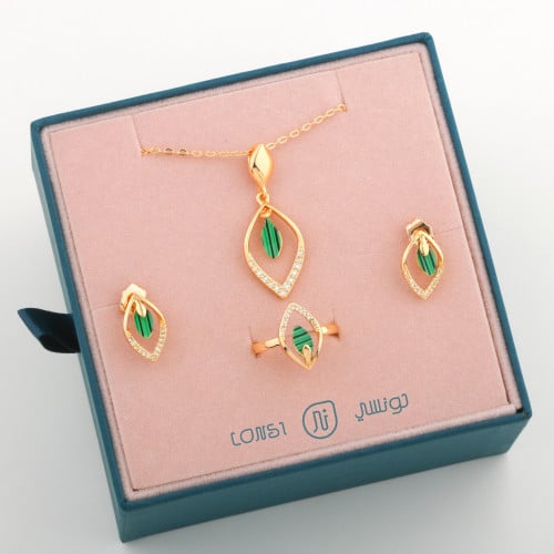 طقم مطلي تصميم ذهب