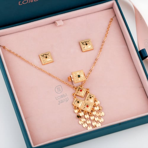 طقم مطلي تصميم ذهب