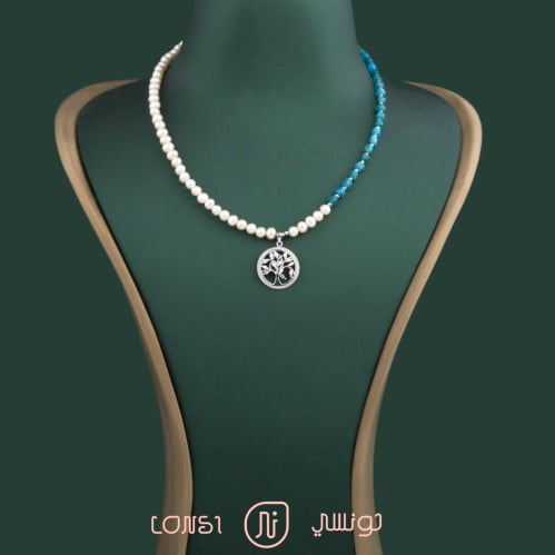 عقد لؤلؤ فضة عيار 925