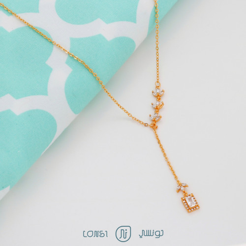 سلسال ذهبي ناعم زركون