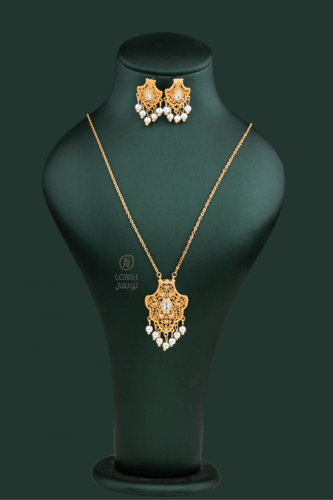 طقم مطلي سلسال طويل