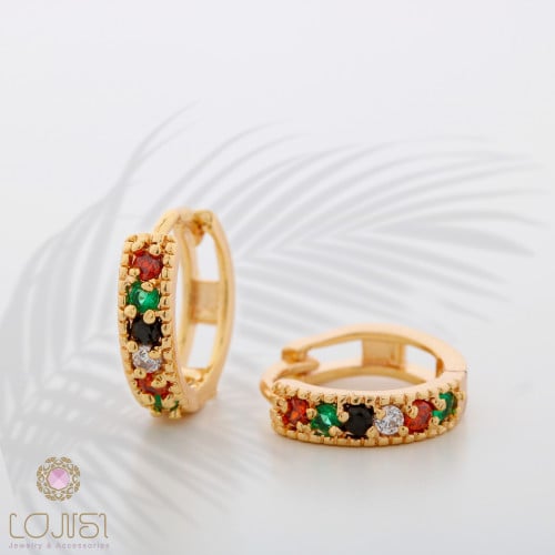 حلق زركون أحجار ملونة