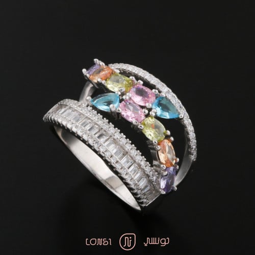 خاتم الوان فضة عيار 925